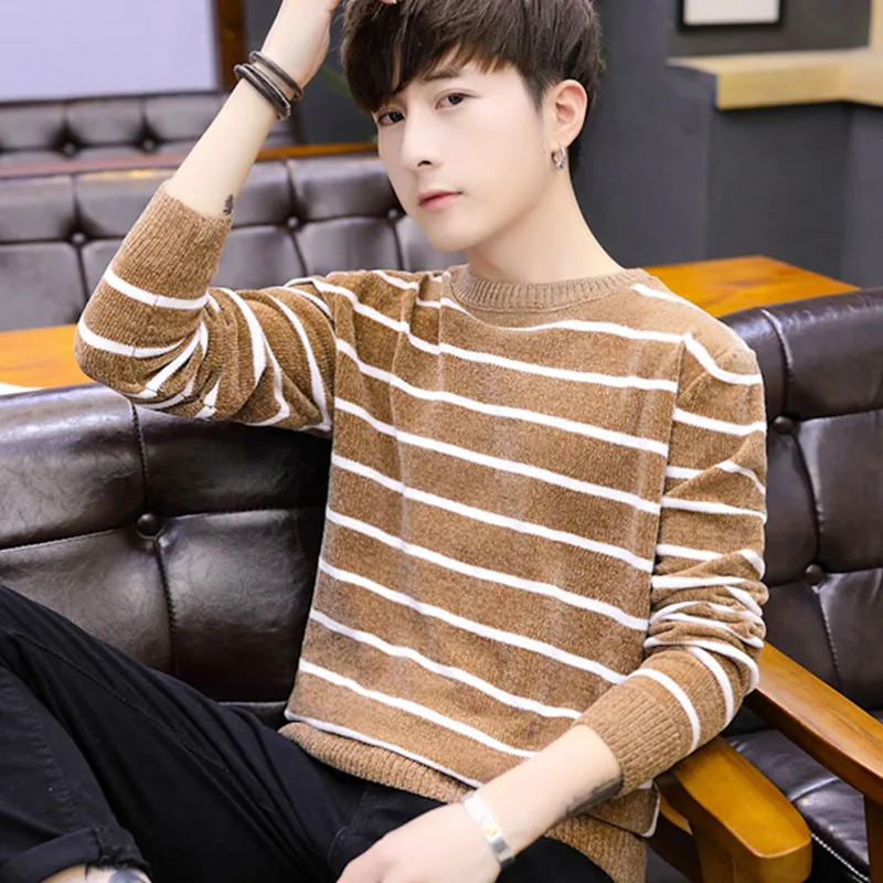 

Spring and Autumn season round turtleneck sweater Men's trend self-cultivation men's sweater
