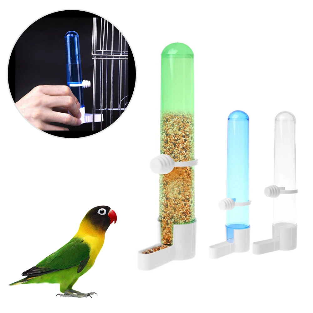 Bird Feeder Cups With Clip Drinking Bowl Parrot Drinker Waterer Plastic Automatic Water Food Feeding Birds Bottle | Дом и сад