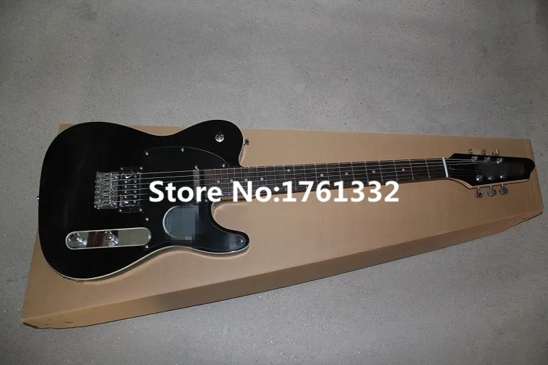 

Wholesale factory custom black electric guitar with 2 pickups,white binding,black pickguard,can be cusomized as your request