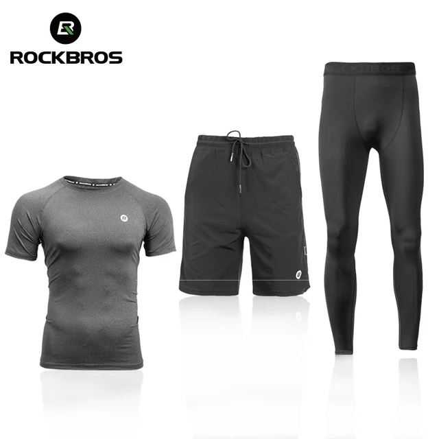 ROCKBROS Men s Sport Suits Running Sets Quick Dry Sweat absorbent Sports Joggers Training Gym Fitness