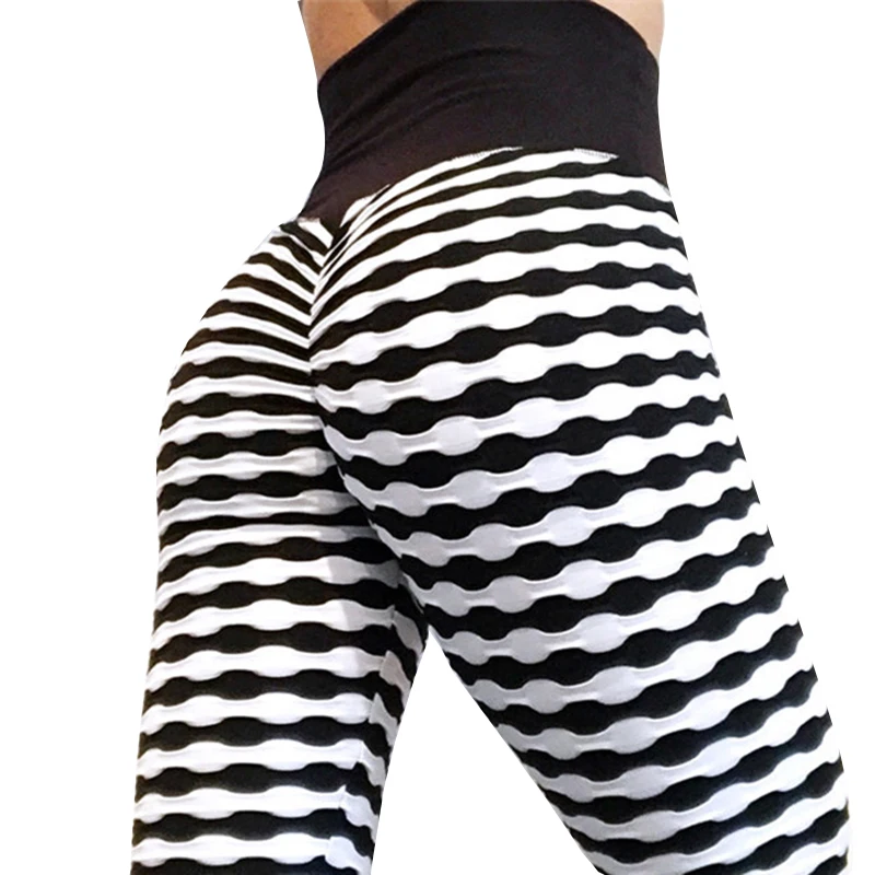 Women Fitness Leggings Striped Leggings Women High Waist Workout