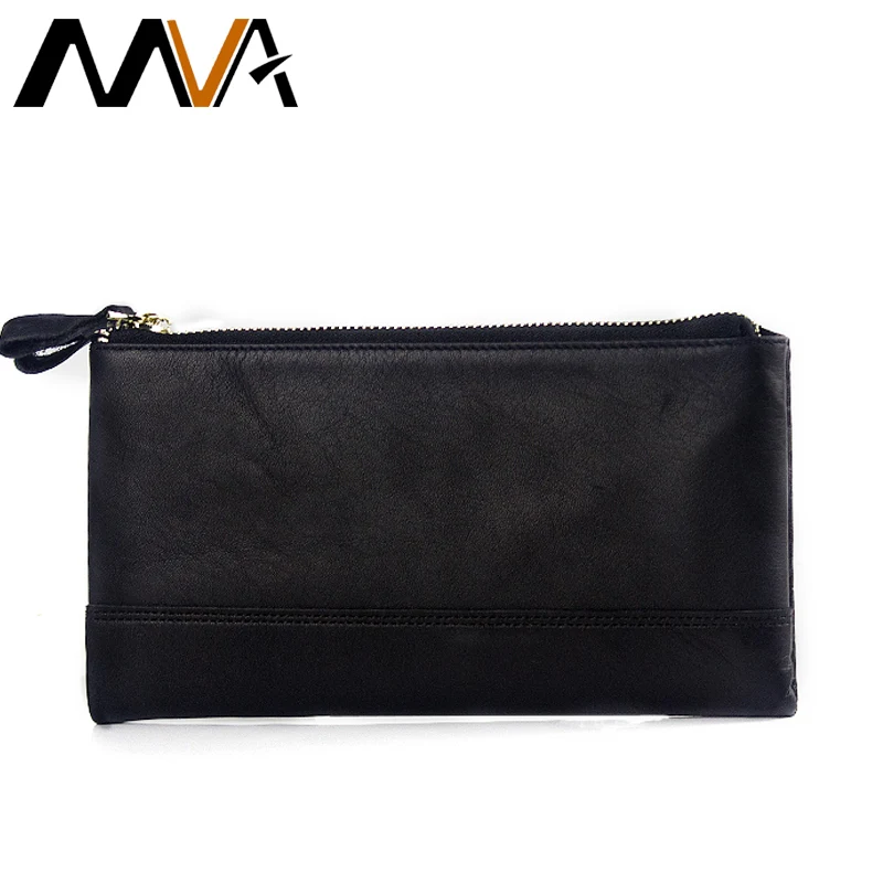 MVA Genuine Leather Wallets Mens Wallet Clutch Zipper font b Money b font font b Clip