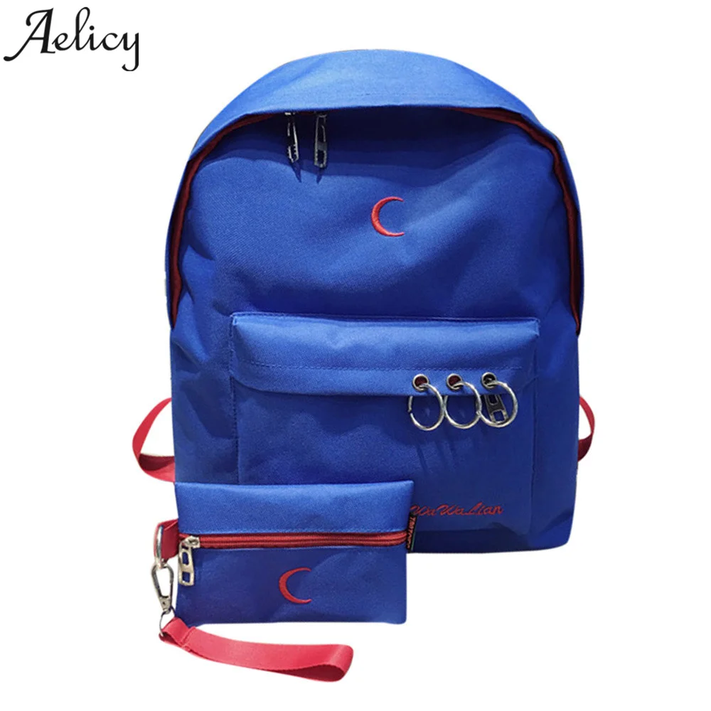 

Aelicy Nylon Embroidery Backpack 2019 New Design Korean Fashion Backpack Schoolbag Below 20 Litre School Bags Teenager Girls
