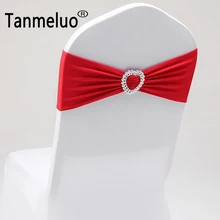 50 шт./лот Свадебные украшения спандекс лайкра Председатель группы с пряжкой сердце спандекс стул створки Для свадебной вечеринки событие отель Декор