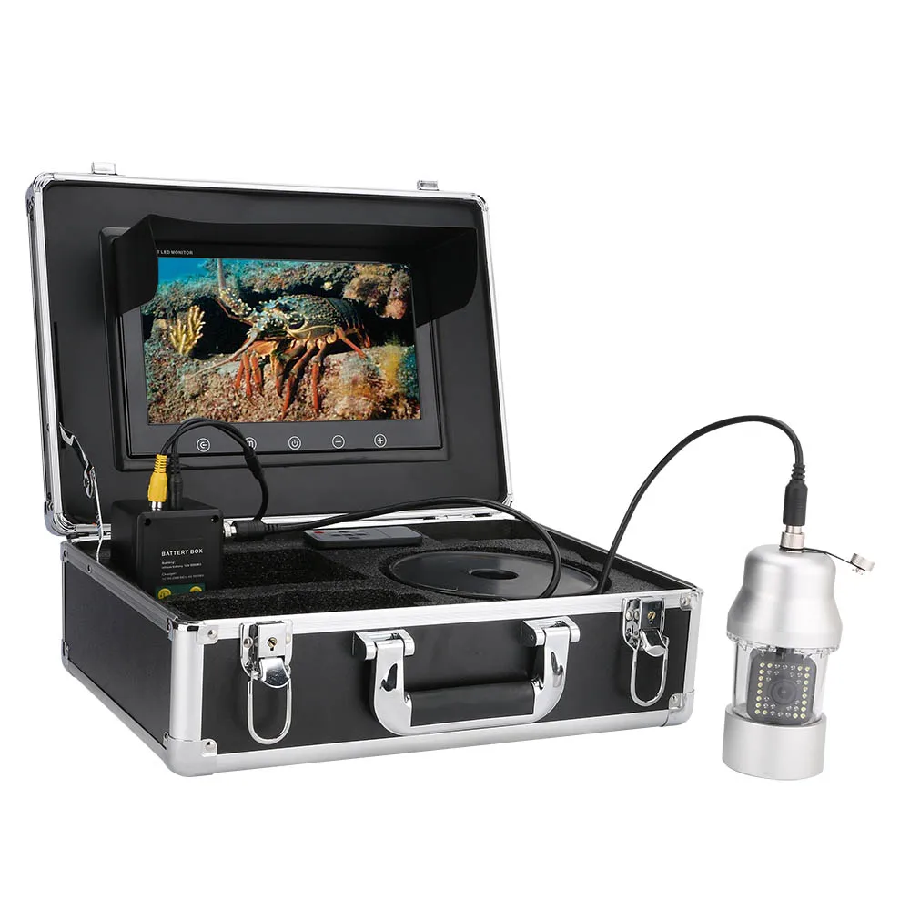 

PDDHKK 9'' Inch HD Monitor 1000 TVL Underwater Ice Fishing Camera 20pcs White LEDs + 18pcs Infrared Lamp 360 Degree Rotating