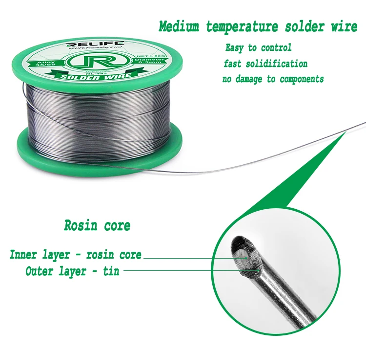 Средняя температура активный припой проволока RL-441/442 легко припой со свинцовыми оловянными яркими примесями низкая температура плавления Sn35/Pn65