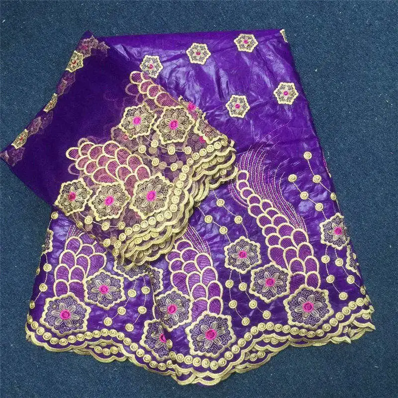 

High quality purple Bazin riche getzner embroidered brocade fabric rich Bazin brocades getzner with tulle fabrics for women-30