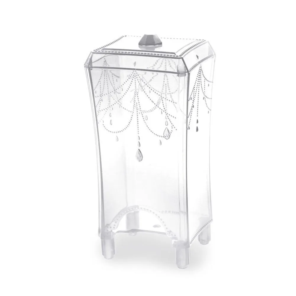 

Newly Storage Box Case Plastic Transparent Container Desktop For Cosmetics Makeup Cotton TE889