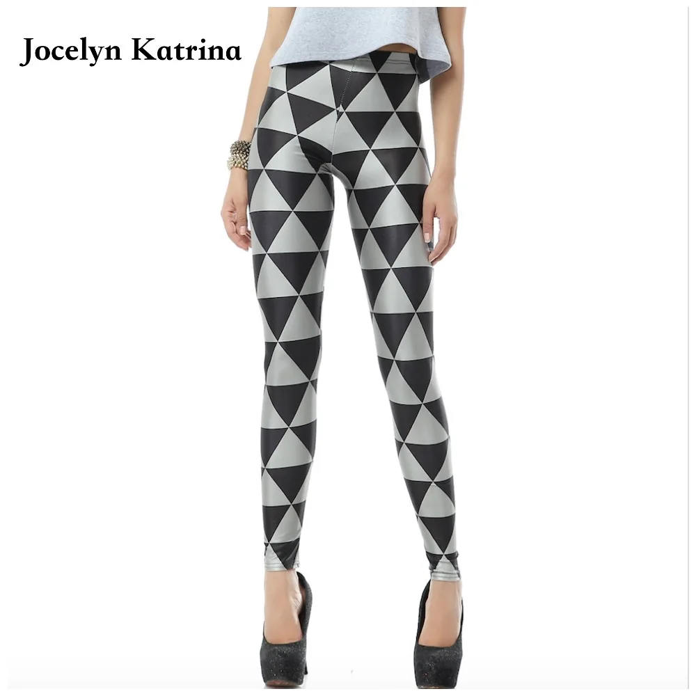Jocelyn Катрина Осень Новый черный Треугольники тонкий 3D цифровой печати Колготки