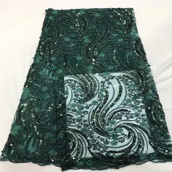 

Madison 2019 African High Quality With Sequence French Nigerian Embroidery Net Tulle Mesh Swiss Lace Fabric For Wedding Dress