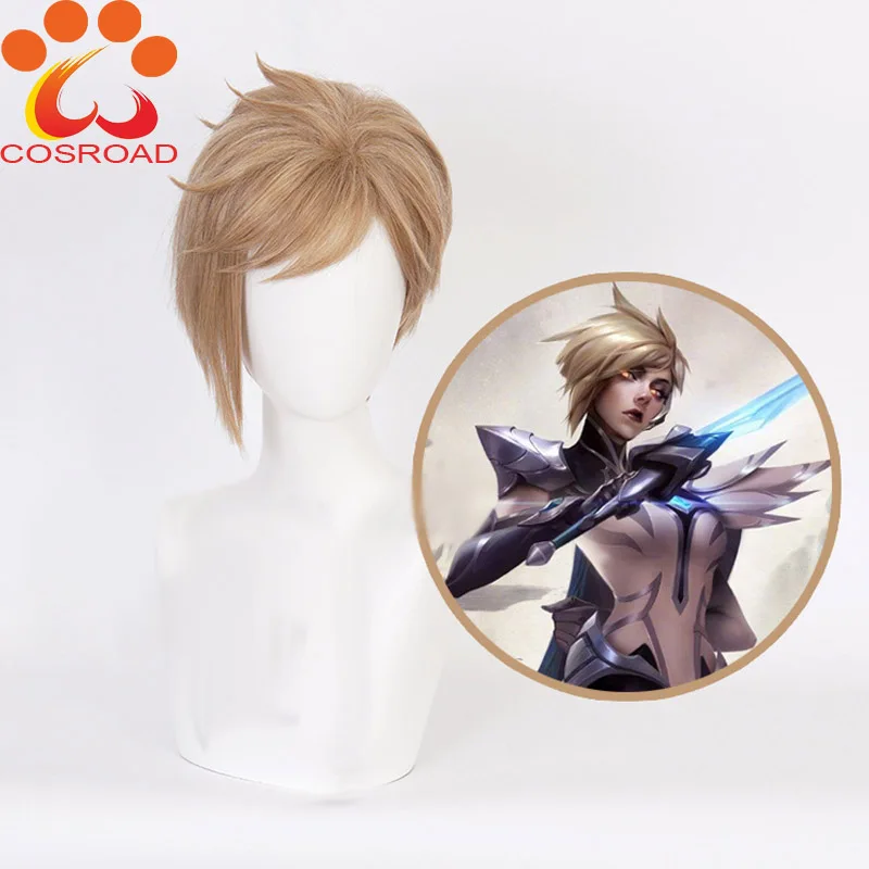 

Cosroad Game LOL Fiora Laurent Cosplay Wig The Grand Duelist New skin Short Brown Party Hair Women Halloween Wigs