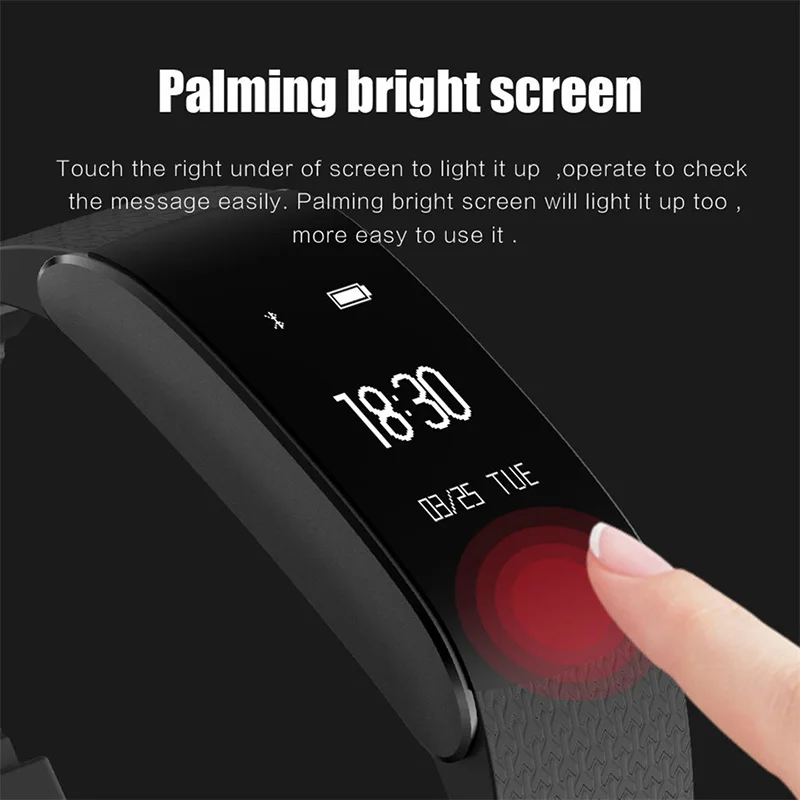 A86 Смарт Браслет крови Давление сердечного ритма Фитнес трекер Smartband часы Пульс