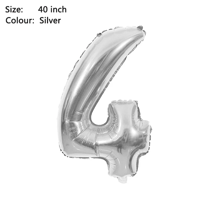40-дюймовый светодиод шара с цифрой 0/1/2/3/4/5/6/7/8/9 Воздушные шары в форме цифр 18 30th большая роза цвета: золотистый, серебристый гелия день рождения рисунок Таблица прайс-лист - Цвет: silver 4