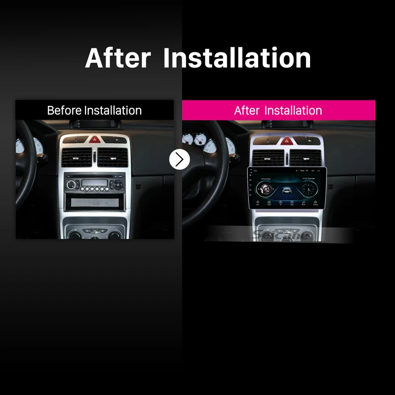 Автомобильный мультимедийный плеер Seicane 2din Android 8 1 для Peugeot 307 2007 2008 2009 2010 2012 2013
