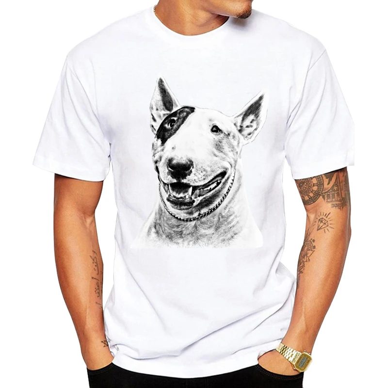 Забавная футболка с дизайном собаки Бультерьера для мужчин и женщин, унисекс, дышащая футболка с графикой премиум-класса, Мужская Уличная одежда