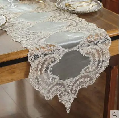 Europe embroidered table runner flag table cover Lace High-end luxury TV cabinet fabric classical coffee table flag embroidery Europe embroidered table runner flag table cover Lace High-end luxury TV cabinet fabric classical coffee table flag embroidery