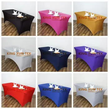 

40pcs Rectangle Fitted Stretch Spandex Table Cover Tablecloth Lycra Long Bar Table Cloth For Hotel Event Party Decoration