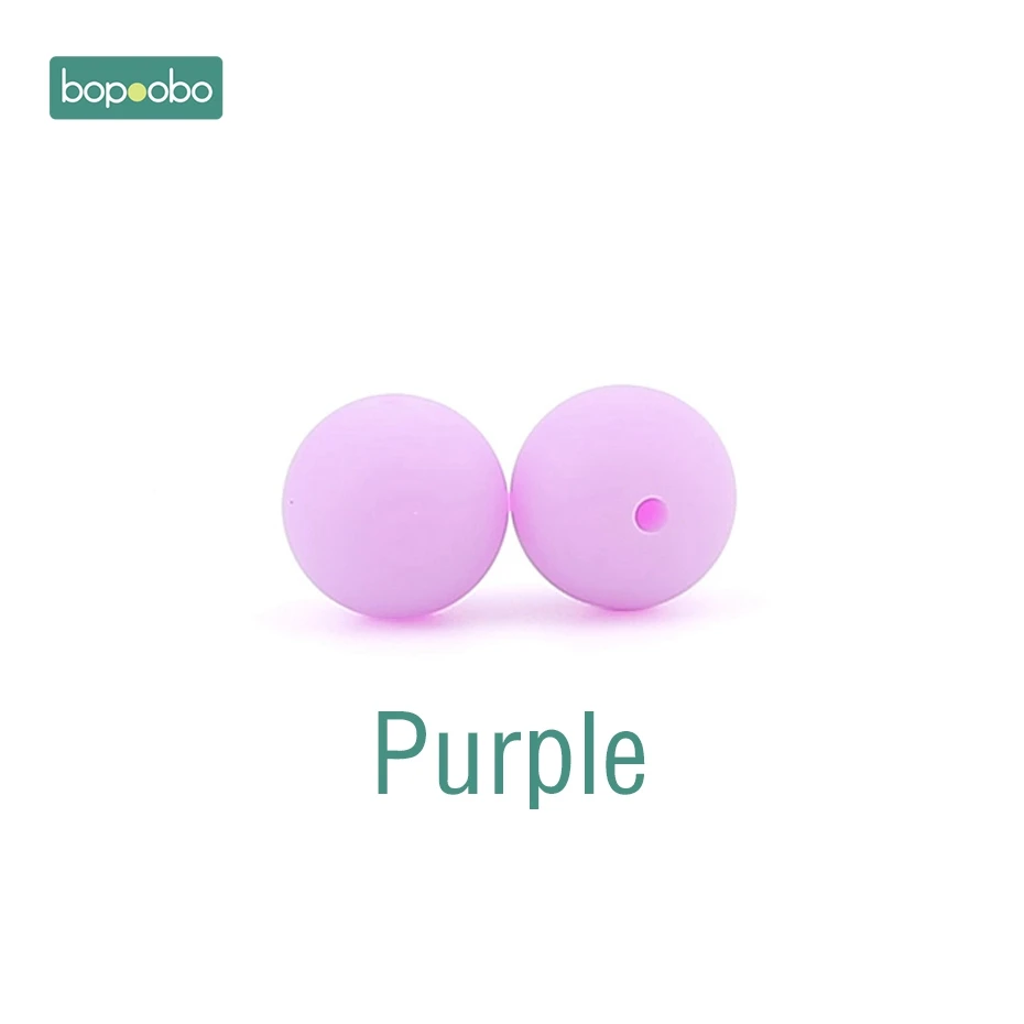Bopoobo Baby уход, прорезыватель конфеты Цвета 12 мм 50 шт. силиконовые бусины сенсорная игрушка для прорезывания зубов DIY, ювелирные изделия, аксессуары, малоенькая прогулочная коляска Прорезыватель для зубов - Цвет: Purple