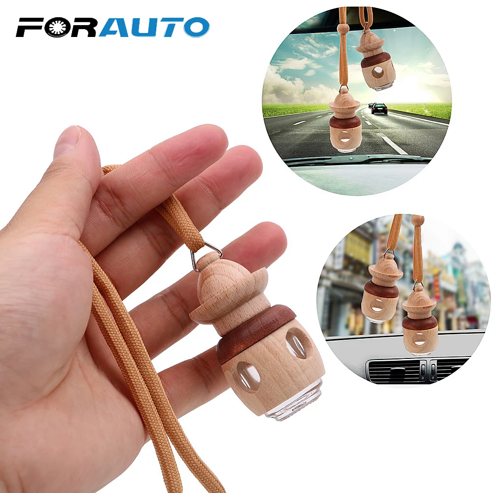 

FORAUTO Car Hanging Perfume Bottle Air Freshener Empty Bottle For Essential Oils Diffuser Rearview Mirror Ornament Car-styling