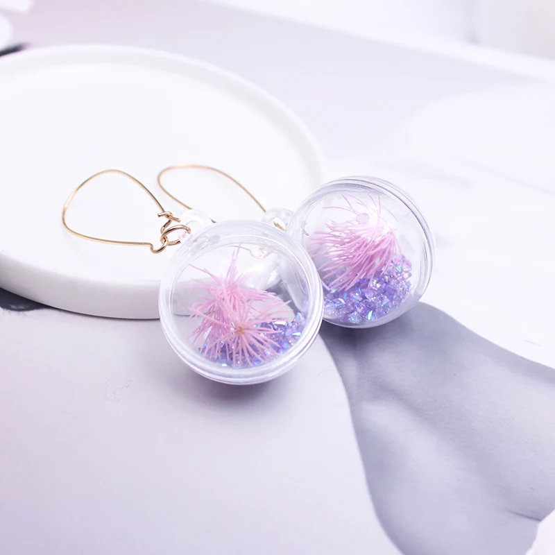 

Shiny Side New Women's Fashion Jewelry big Ball Beads Drop Earrings Pearl Crystal Shell Dangle Earrings Free Shipping