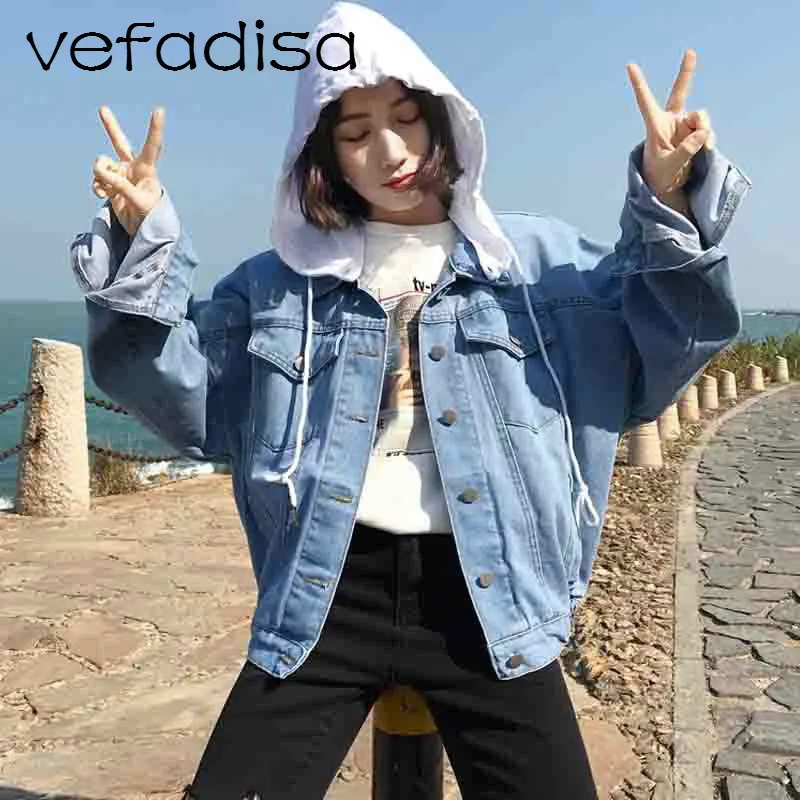 Vefadisa Vintage Denim Jacket Women 2018 New Spring Short Outerwear and Coat Full Sleeve Tops Loose Jeans AD658 | Женская одежда
