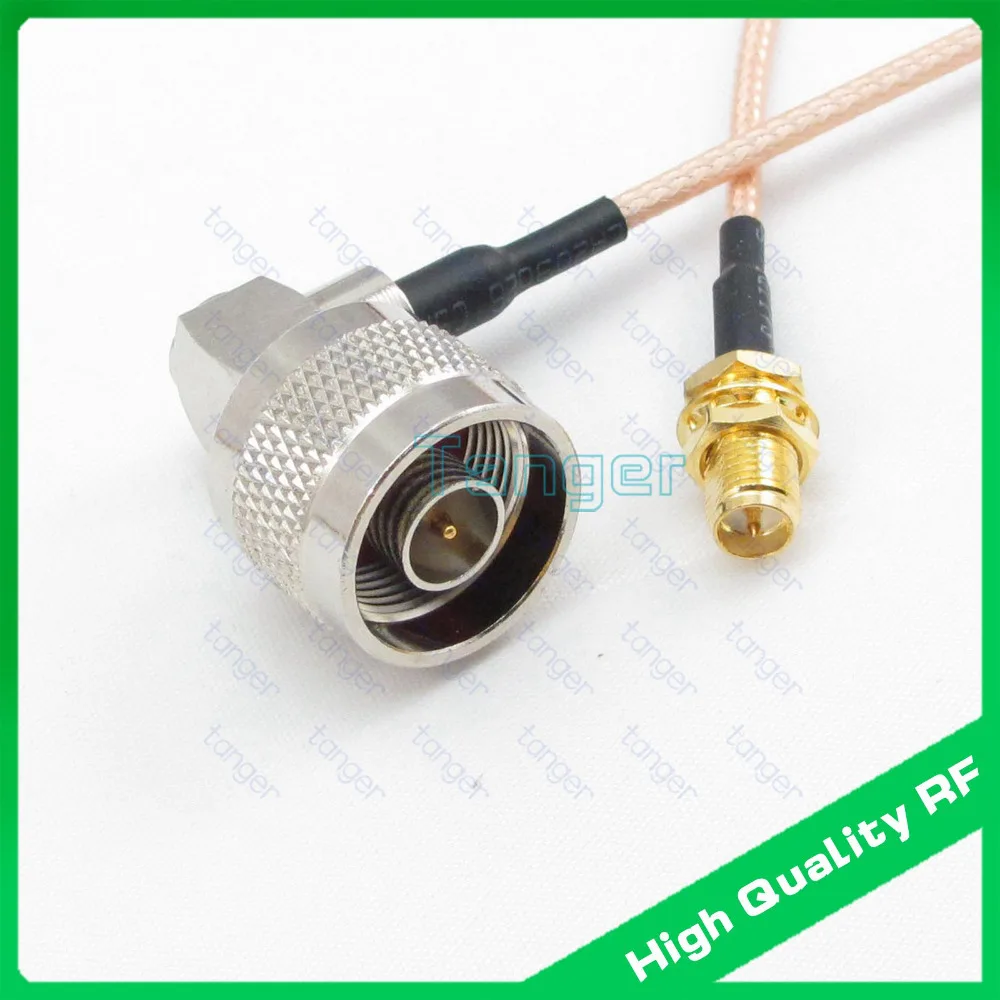 

Hot ! 20'' RF Low Loss cable with N male right angle to RP-SMA female connector RG316 Coaxial Pigtail Jumper cable 20inch 50cm