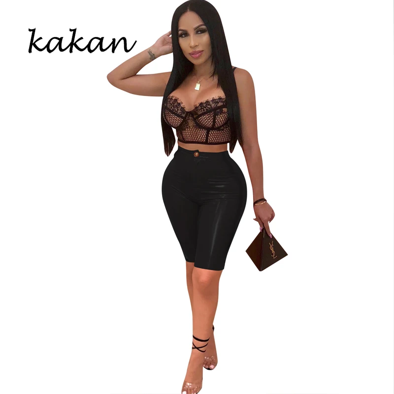 Kakan new high elastic PU leatherfashion tight casual pencil yellow blue red rose red black shorts Kakan new high elastic PU leatherfashion tight casual pencil yellow blue red rose red black shorts