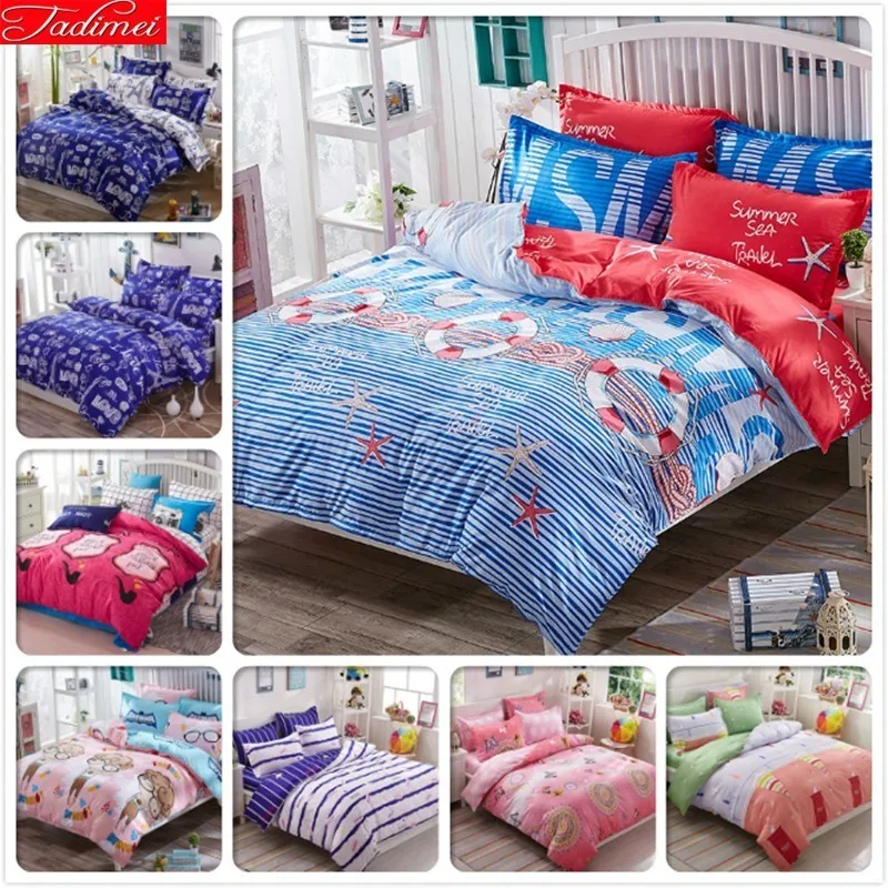 New Creative Pattern Duvet Cover 3/4 pcs Bedding Set Adult Kids Child Bed Linen Single Full Double Queen King Size Bedspreads 2m | Дом и сад