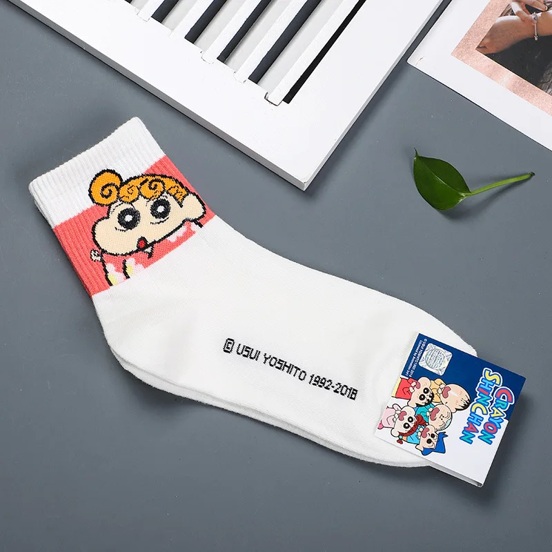 9 Носки с японским Аниме Crayon Shin chan Nohara Hiroshi Toru Kazama, удобные дышащие белые хлопковые носки с забавными рисунками для женщин - Цвет: 9