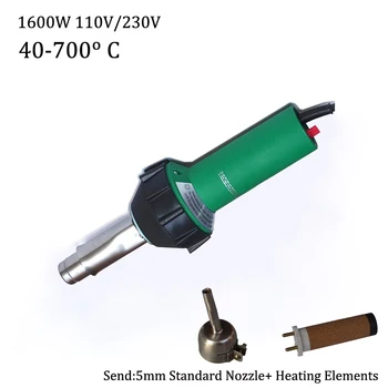 Cheap 110V/230V 1600W Hot Air Gun/Torch Plastic Welder PP/PE/PVC Welding Tools Set+5mm Nozzle+Heat Element