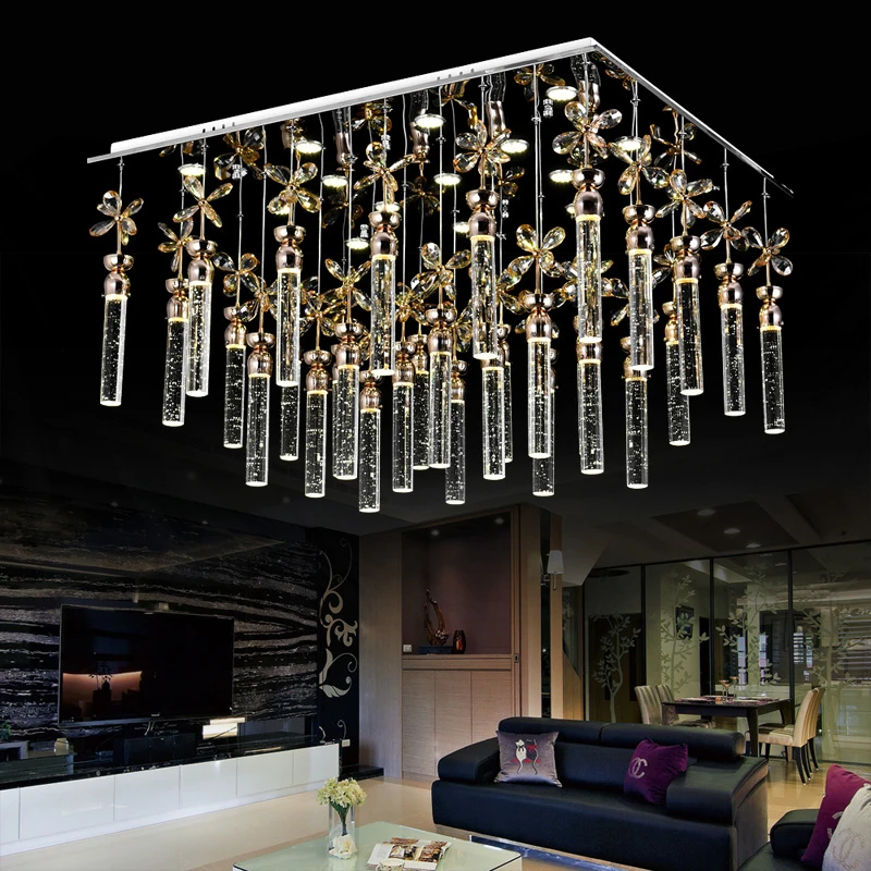 

Super simple bubble crystal column living room lamp bedroom chandelier led creative fashion modern crystal lighting fixture led