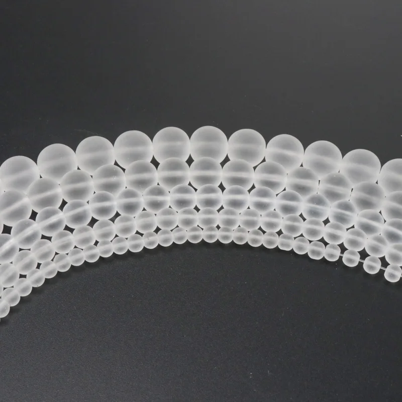 

Natural Frosted Stone Rock Crystal Quartz Beads Brazil White Crystal Thassos For Bracelet Jewelry 4/6/8/10/12mm TRS0035