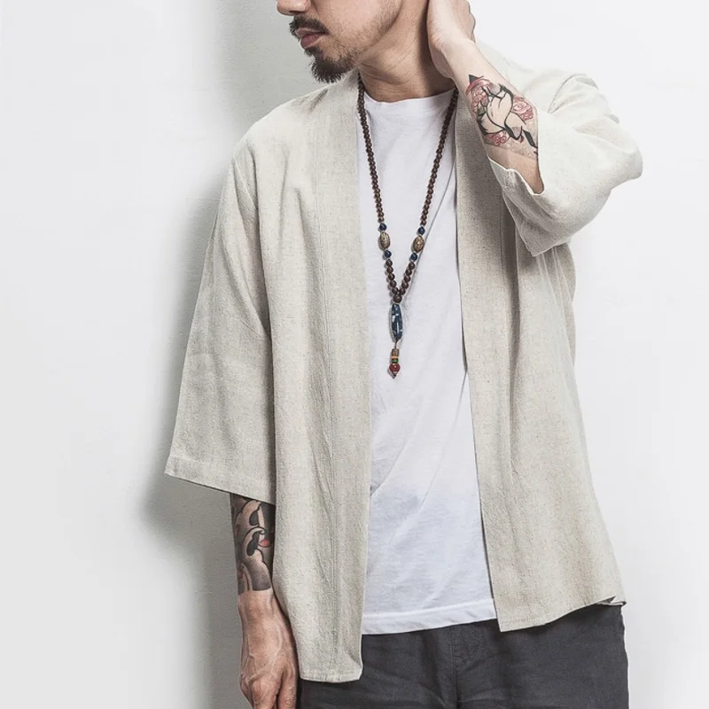Kimono men yukata shirt samurai 