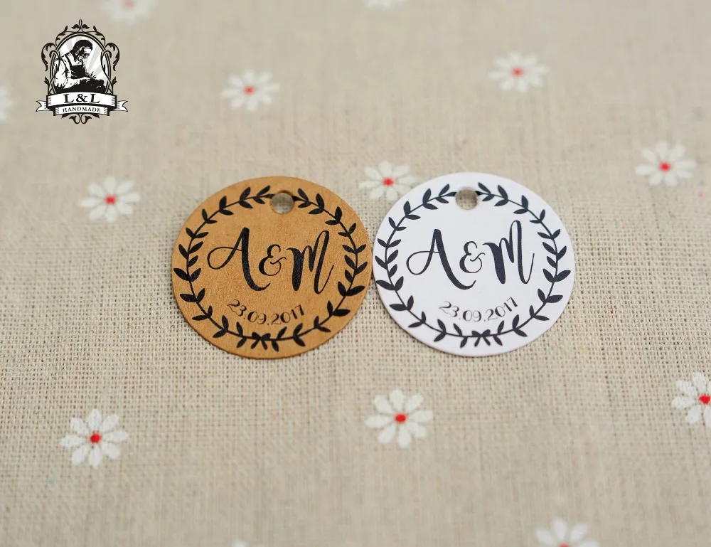 

Y1 200 pcs 3.5cm round kraft/white paper labelHandmade Hand Made For You Gift Baked Goods product label personalized tag