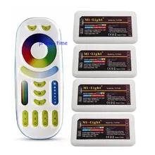 Контроллер регулятора milight RGB CCT (RGB + холодный белый + теплый белый) контроллер DC12-24V 2Ax5CH FUT039 + 2,4 г RF Беспроводной RGB + CCT 4 зоны сенсорный пульт дистанционного управления