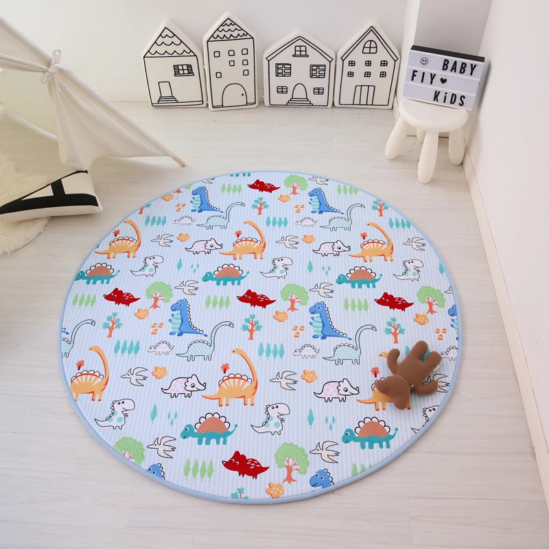 

Lovely Dinosaur Play Mat Polyester Fabric Round Blanket Parlor Bedroom Knitted Mat Kids/Children Crawling Mat Carpet