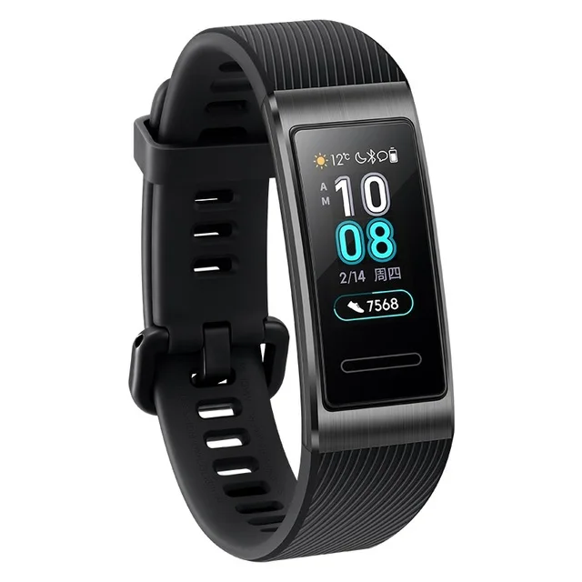 huawei Band 3 Pro gps смарт-браслет металлический Amoled 0,95 'Полноцветный Сенсорный экран Датчик сердечного ритма датчик сна Браслет - Цвет: black