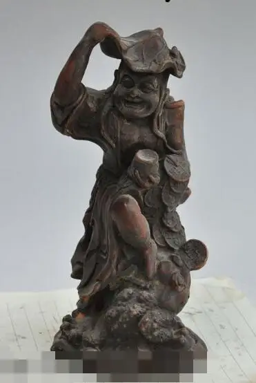 

S01304 8"china bronze liuhai Liu Play golden Toad spittor wealth money coin rich statue (B0413)