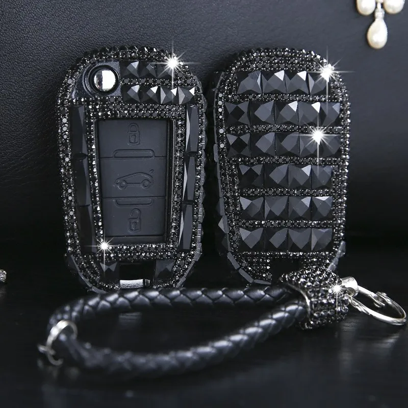 

LUNASBORE Free shipping luxury Diamond bling car key case cover/ key shell For Peugeot Citroen