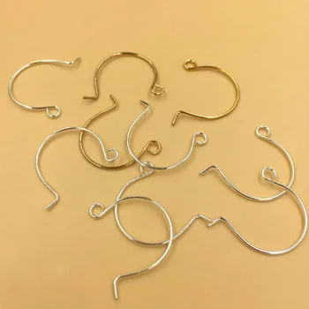 

23*17mm Ear Wire Earrings with Loop Simple Geometric Designs Clip Earring Findings Components Multi-color Plated