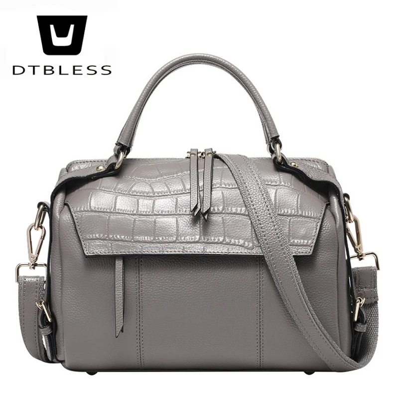 

DTBLESS Genuine Leather Lady's Bags 2018 NEW Fashion Women's Shoulder Bag Full grain leather Female Bag Boston Bag D18030910