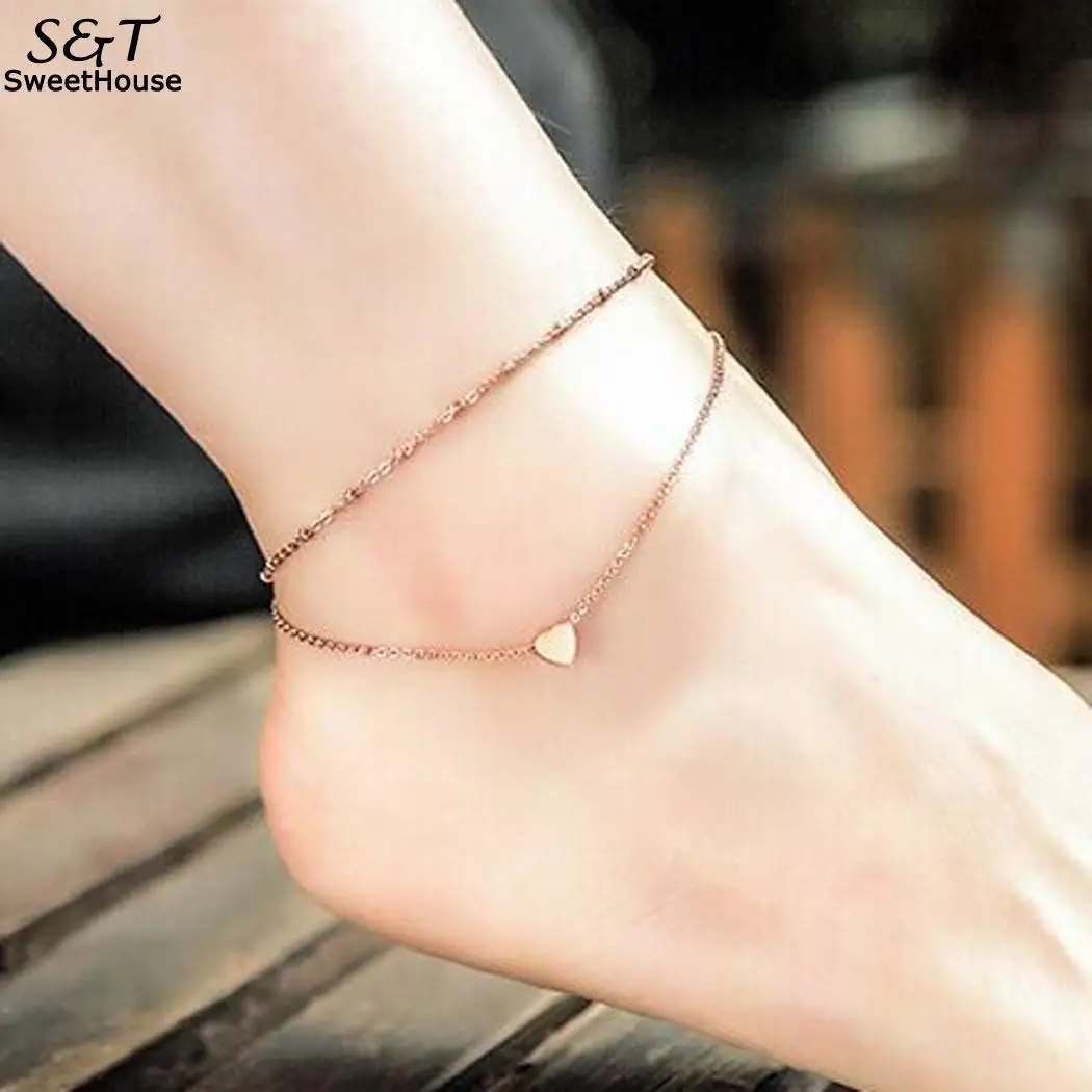 

Fashion Love Pendant Anklet Women Foot Ankle Chain Birthday/Party/Anniversary/Gift Beach Jewelry Gifts Gold