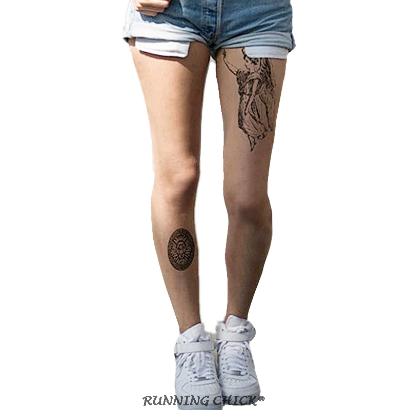 Модные чулки с татуировкой тонкие летние женские колготки|pantyhose women|pantyhose summerpantyhose
