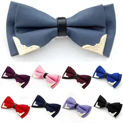 11 цветов роскошный бутик Модные металлические галстуки-бабочки для мужчин и женщин Свадебная вечеринка бабочка галстук-бабочка тонкий