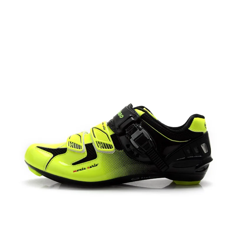 TIEBAO шоссейная велосипедная обувь с жесткой подошвой, велосипедная обувь с быстрым креплением, обувь для велоспорта R1303 - Цвет: Green
