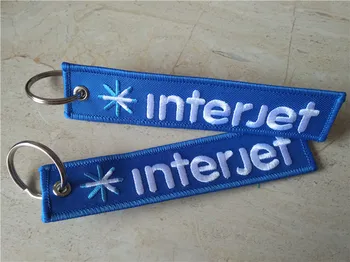 

Interjet Flying Fabric Embroidery Keychains Key Ring