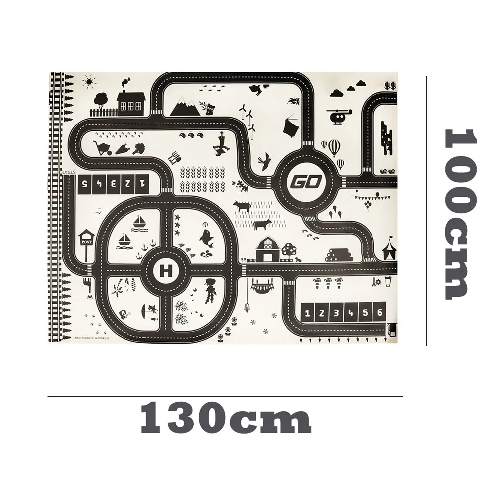 Детский игровой коврик Город дорога здания парковка карта игра сцена карта развивающие игрушки