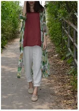 Product release in autumn of 2016, the original design women loose big yards long printed shirts
