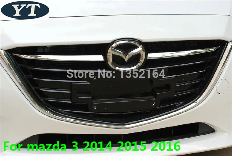 Передняя отделка решетки для Mazda 3, ABS хром, 2 шт./компл., авто внешние аксессуары