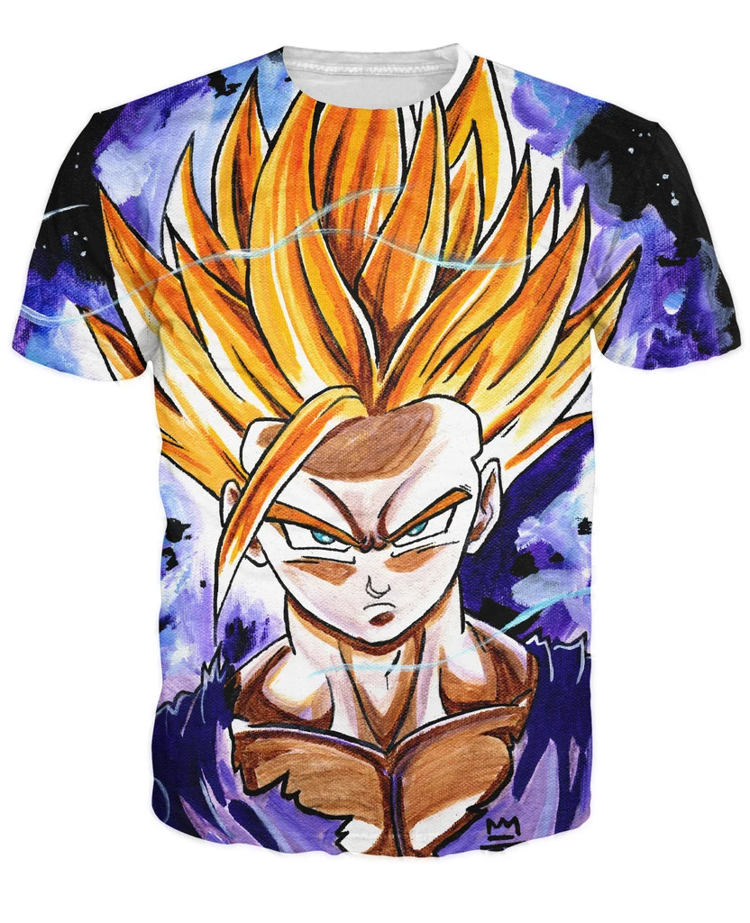 791 35 De Réductiont Shirt Esprit Ado Adolescent Gohan Dragon Ball Z Super Saiyan Personnage De Dessin Animé Impression 3d T Shirt T Shirts Pour